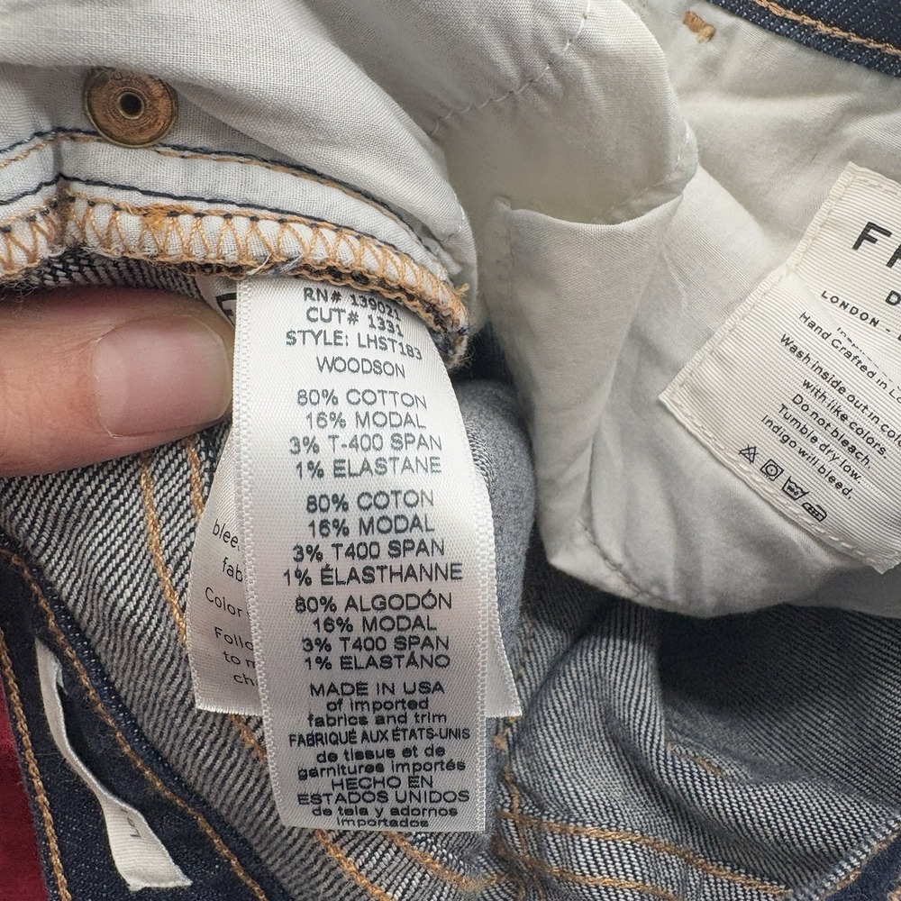 FRAME Le High Straight Jeans Women's 28X27 Woodson Dark Wash Stretch Denim USA - Picture 9 of 12